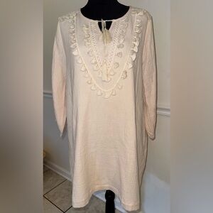 Umgee USA Tassel Trim Tunic Dress – Size Large (NWOT Condition, No Tag)